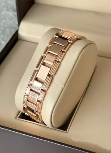 Image of styledose Women Analogue Wrist Watches for Women's & Girls&Ladies Diamond Studded Dial Rosegold Colored Stylish Bracelet Strap