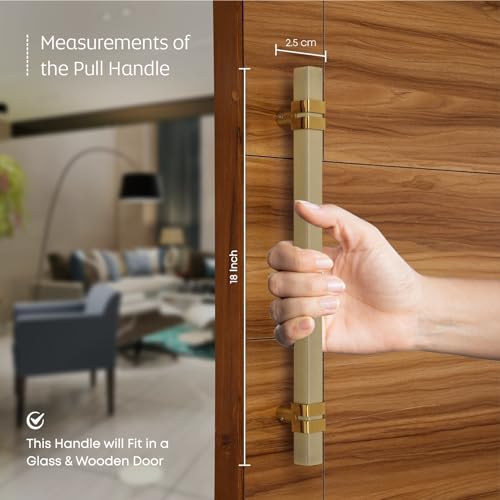 Image of LAPO 18 inch Square Stainless Steel Door Handle for Main Door /Glass Door Pull Push Handle /Main Door Handle for All Door (Pack of 1) Antique Finish | 3 Years Warranty