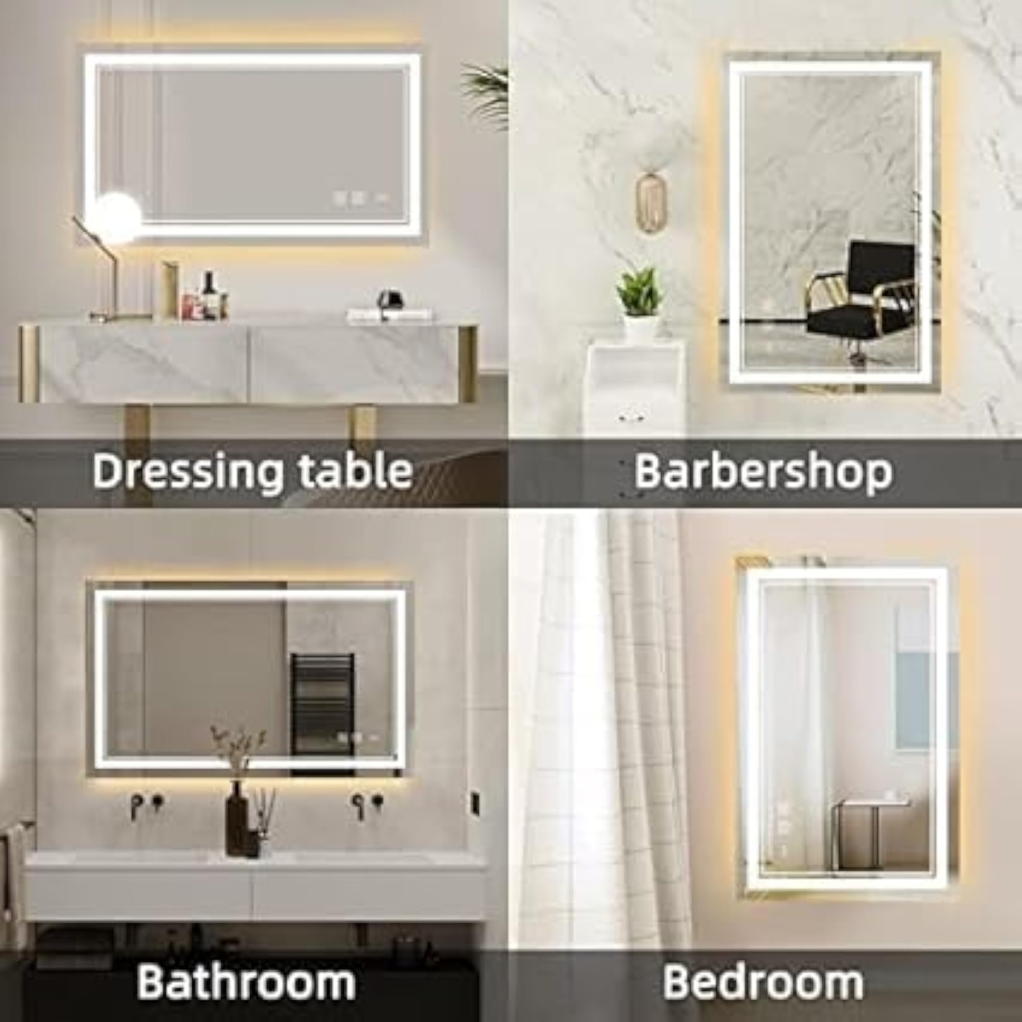 LED Bathroom Mirror with Front 3-Color Light