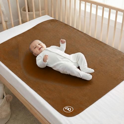 Image of Btag Baby Waterproof, Super Soft Fast Drying Mattress Protector | Extra Absorbent, Anti-Itching Sheet for New Born,Toddler (Size 70x100 cm, Pack of 1, Camel)