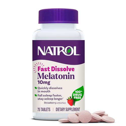 Natrol Melatonin 10 mg Fast Dissolve Tablets, Strawberry, 75 Count - image 1