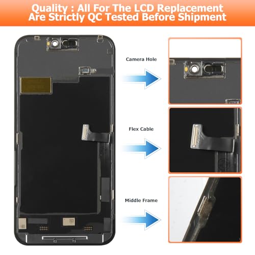 Écran iPhone 15 Pro Max LCD remplacement tactile kit réparation complet noir AGCUT - 3