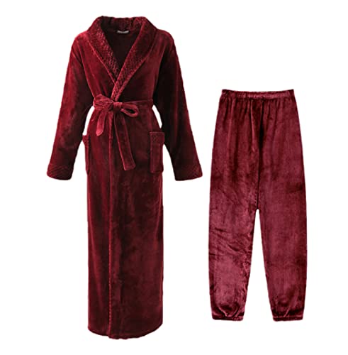 Peignoir de bain long femme en polaire bordeaux : cadeau idéal