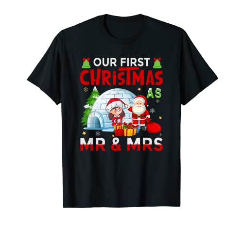 Our First Christmas As Mr And Mrs Couple - Pareja recién casados Camiseta