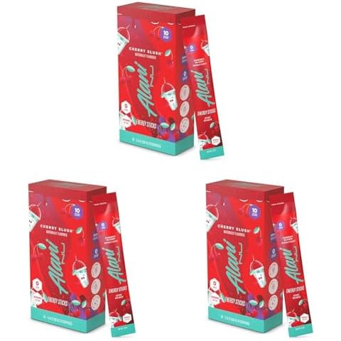 Alani Nu Cherry Slush Energy Sticks | Energy Drink Powder | 200mg Caffeine | Pre Workout Performance with Antioxidants | On-The-Go Drink Mix | Biotin, B Vitamins | Zero Sugar | 5 Calories | 30 Pack Cover
