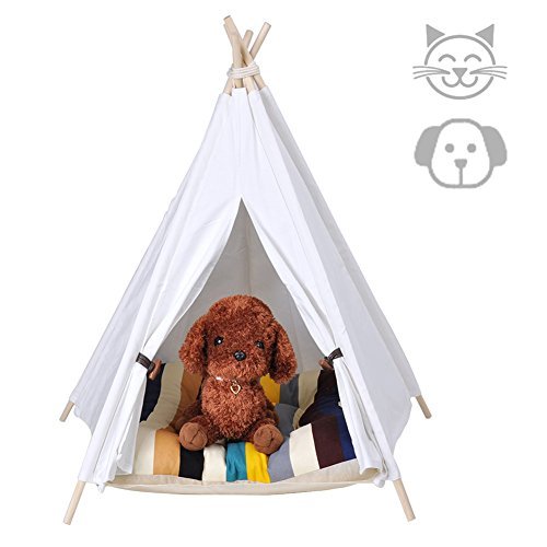 Milkee Milkee ティピーテント 犬小屋 ペット テント ハウス 犬 猫 遊び小屋 簡単組み立て 可愛い ホワイト Sのレビュー クチコミとして参考になる投稿10枚 Roomclip ルームクリップ