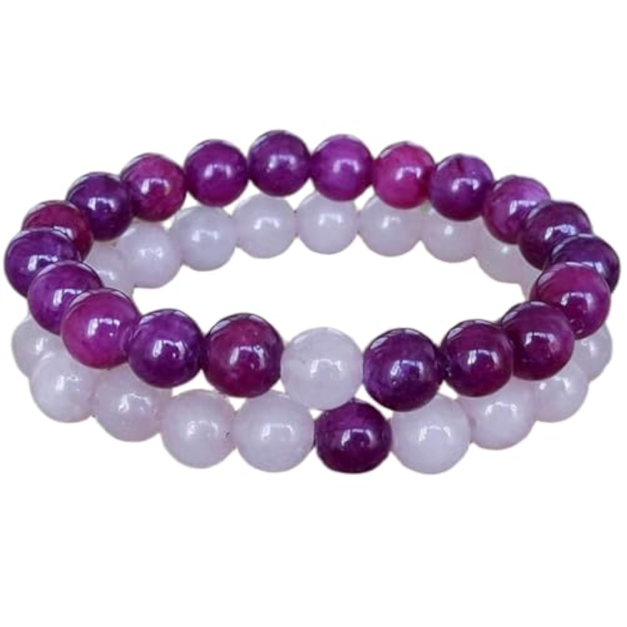 Couples Charoite & Rose Quartz Friendship Bracelet Set