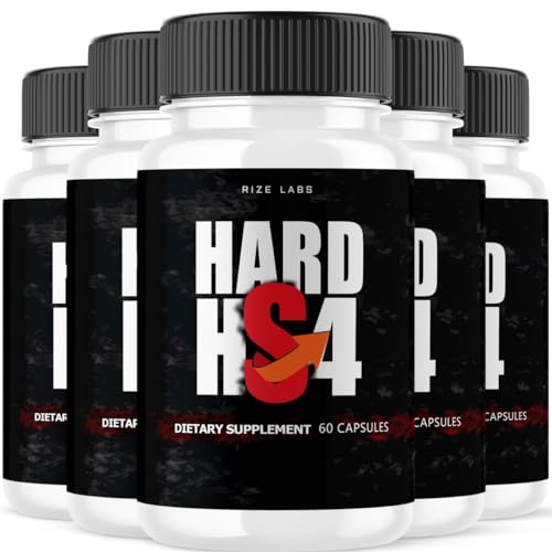 (5 Pack) Hard HS4 Capsules, Hard HS4 for Men's Health, Hard HS4 Extra Strength Pills, Hard HS4 Male Support for Overall Performance, Hard HS4 Maximum Formula Reviews, Pastillas (300 Capsules)