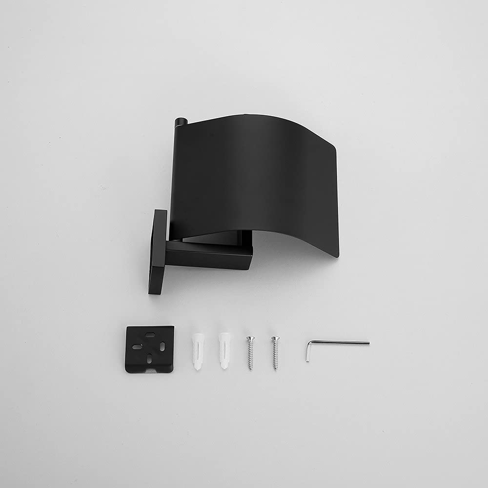 Diseño Negro, fácil de Instalar, Accesorio de Cocina para baño, portarrollos de Papel higiénico de Acero Inoxidable a Prueba de Herrumbre montado en la Pared, Negro