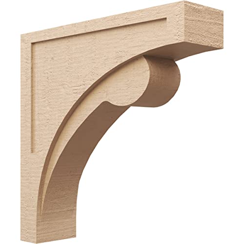 9"W x 36"D x 36"H Thin Viola Rough Cedar Woodgrain TimberThane Corbel, Primed Tan