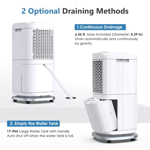 Colzer 140 Pints Commercial Dehumidifier For 6,000 Sq Ft Basements And Large Rooms With Continuous Drain Hose, 2.1 Gallons Water Tank, Advanced Touchpad Control Panel #TOP5