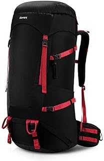 Gonex 65L/75L Internal Frame Hiking Backpack with Rain Cover Black