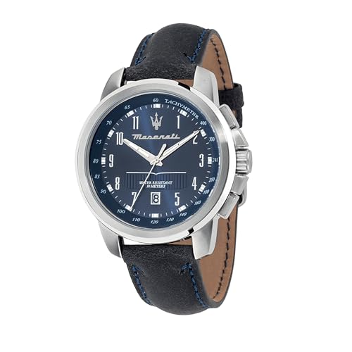 Maserati Herrenuhr, Kollektion Successo, Quarzuhrwerk, mit Zeit- und Datumsanzeige, aus Edelstahl und Leder - R8851121003