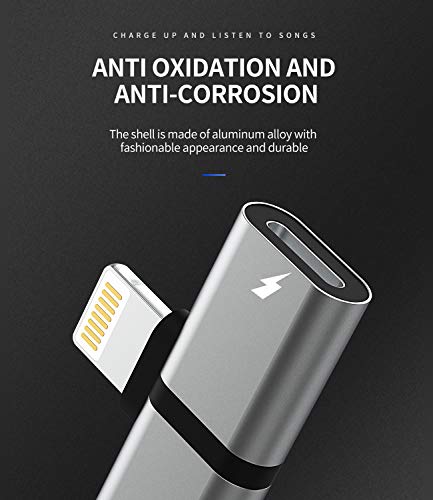 Headphone Adapter Lightning To Audio Jack And Charger Extender Earphone Charging Splitter Compatible With Iphone 11 12Mini Pro Max Xs Xr X Se2 7 8Plus For Ipad Air Cable Converter Apple Mfi Certified #TOP5