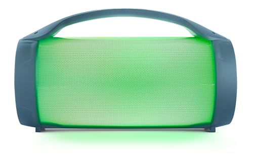 BIGBEN PARTYBTLITEDB przenośny głośnik Bluetooth, całkowita moc muzyczna 50 W, z efektami świetlnymi, gniazda USB, microSD, AUX-IN, gniazdo Micro 6,35, mikro z kablem w zestawie, uchwyt do
