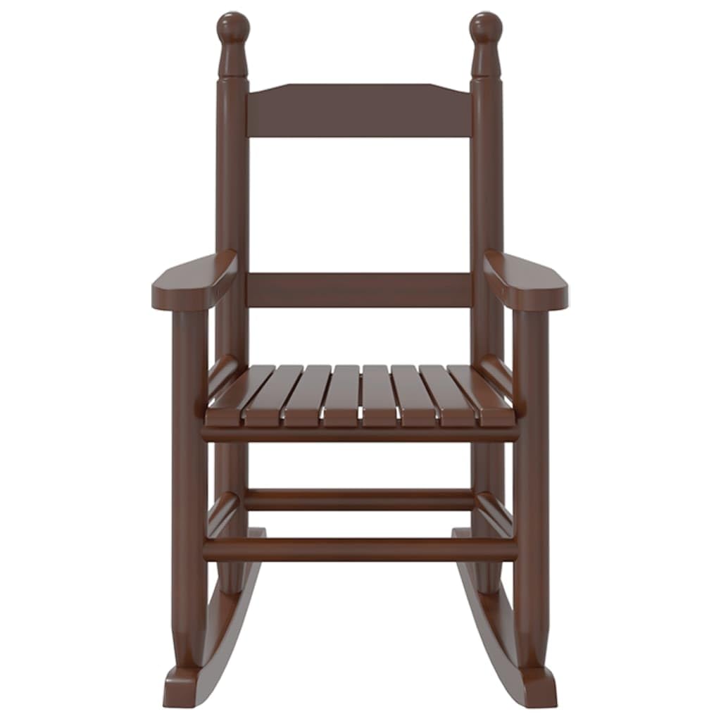 vidaXL Schaukelstuhl für Kinder 2 STK. Braun Massivholz Pappel, Gartenstuhl, Outdoor Stuhl, Outdoor Schaukelstuhl, Terrassenstuhl