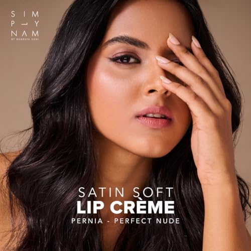 Image of SIMPLYNAM Satin Soft Lip Creme | 1 Swipe Full Coverage | Hydrating, Creamy Matte Finish | 6-8 Hour Stay | Transfer-Proof & Smudge-Proof | Infused with Peptides & Squalane | Vegan | Pernia - Perfect Nude
