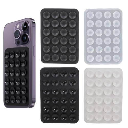 SJACXANM 4PCS Ventosa Movil, Soportes de Silicona con Ventosa para Teléfono, Autoadhesivos Soporte Movil Ventosas Silicona VentosaMovil para Todos Los Modelos De Teléfonos Móviles