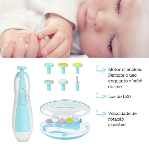 Cortador Aparador Kit Lixa Elétrica De Unha Elétrica Bebê Recém Nascido Infantil Adulto Estojo Tesou