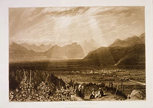Cuadro de lienzo de los Alpes de Turner una reproducción clásica elegante de 60x90cm