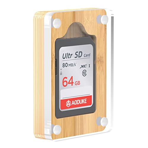 AODUKE Boîte de rangement en bambou transparent avec fermeture magnétique pour cartes de jeu et cartes mémoire Micro SD TF AJCX01SD-Z