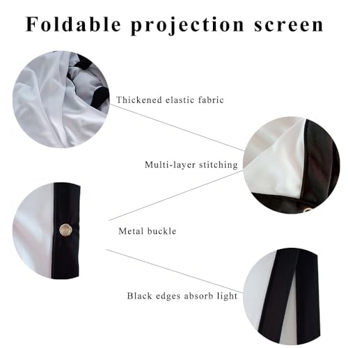 Image of Outdoor Projector Screen HD Movie Screen 100 120 150 180 200inch Foldable Projection Screen Movie Projector Screen for Gaming Office Camping(60inch (16:9))