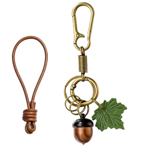 WEWAYSMILE Leather Bag Charms for Handbags Cute Keychains for Wowen with Alloy Ring Buckle for Purse Charm Handbags Decoration Backpack Accossories（Pine Cones