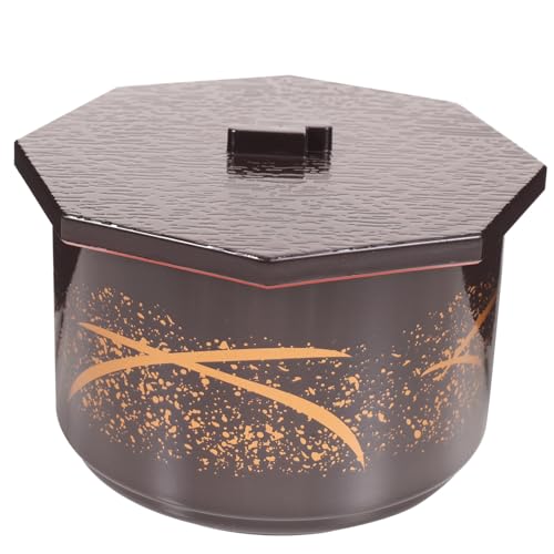 LOPUNER 和風デザイン蓋付き味噌汁椀 食品容器 式スープボウル 滑らかな縁 高耐久素材 使用簡単 家用 料理用 贈答用にも適した実用的な食器