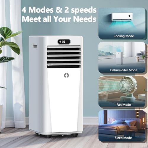 Image of Portable Air Conditioners,10,000 BTU 4-in-1 Portable AC unit for Rooms up to 450 Sq. Ft, Featuring 24H Timer, Smart Sleep Mode, Window Kits Included, Perfect for Bedrooms, Kitchens, and Apartments