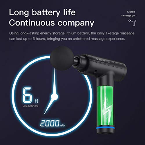Massage Gun , Massage Gun Deep Tissue, Muscle Massage Gun,Massage Gun for Athletes , Sore Muscle and Stiffness, with 6 Massage Heads and 20 Adjustable Speed