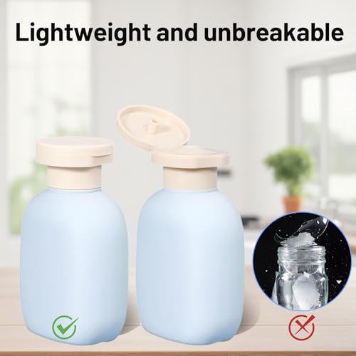 3 Pcs 3.4 oz Shampoo Squeeze Bottle, Refillable Plastic Travel Containers with Labels3