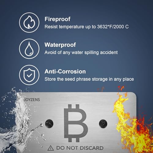 Image of Seed Phrase Storage Kit - Metal Backup Plates, Bitcoin & Crypto Wallet Cold Storage, Tamper-Evident Design (2-Plates) (Double Plate)