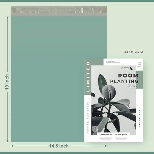 Image of Metronic Poly Mailers 14.5X19 500Pack, Strong Adhesive Shipping Envelopes for Clothing, Waterproof Shipping Bags for Small Businesses, Flexible Mailers Poly Bags, Grayed Jade Green