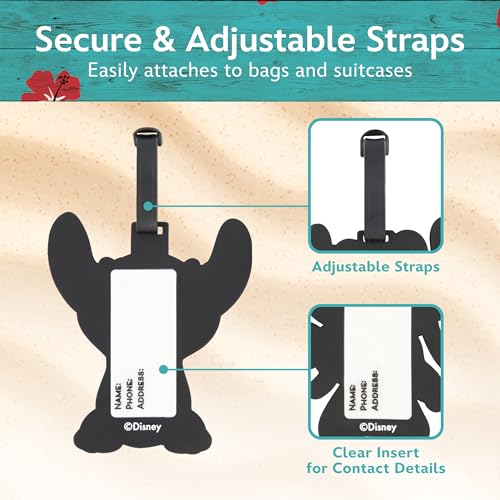 Disney Stitch and Angel 2-Piece Suitcase ID Tag Set with Adjustable Straps, Multi, One Size4