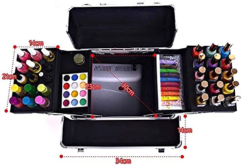 Image of Adson Professional Beauty Makeup Cosmetic Aluminium Vanity Trolley (Black)