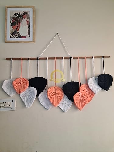 Tenture murale macramé plumes bohème Azeem Mart multicolore L - 4
