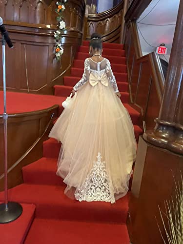 Lace Flower Girls Dresses Kids First Communion Dress Princess Wedding Pageant Ball Gown2