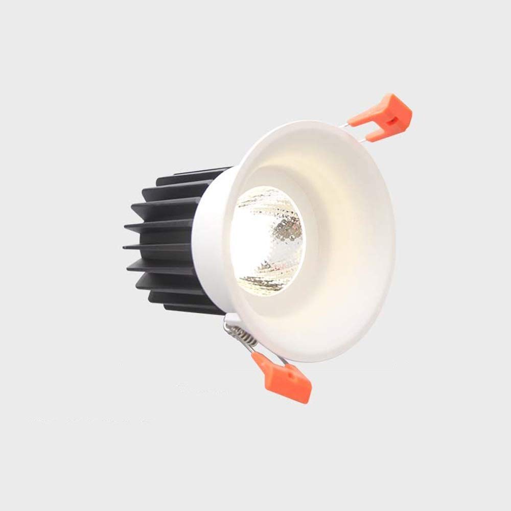Foco LED empotrable Moderno Redondo de 10 W, Panel de luz LED para Techo, lámpara de Foco COB, luminaria empotrable de Aluminio para decoración Comercial, Ideal para en,Blanc-3000K