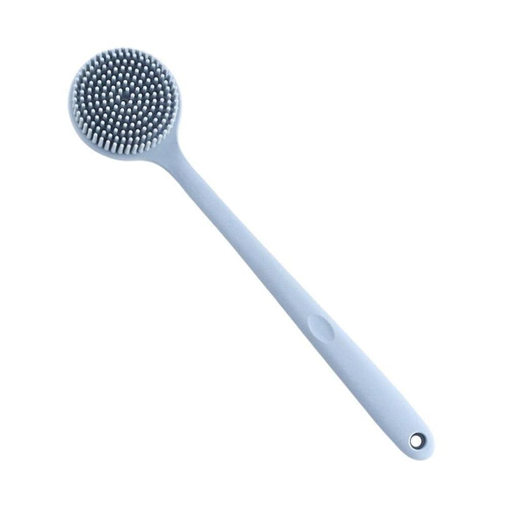 ESZAZX Soft Silicone Back Scrubber Shower Bath Body Brush with Long Handle Dirt_Removal Back Scrubber | BPA-Free | for Men and Women (Blue)-image-14