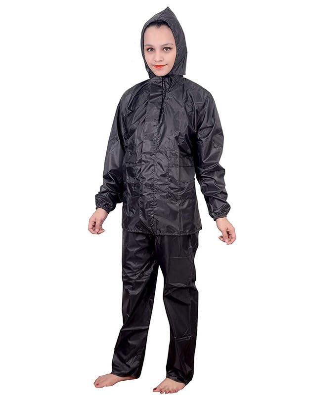 VKG Boy's Raincoat, Rainwear, Barsaati, Overcoat with Hood, Side Pocket 100% Waterproof Rainsuit (XX-Large) 1