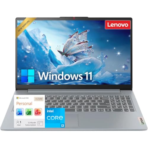 Image of Lenovo IdeaPad Slim 3i • 15.6 inch FHD Laptop with Microsoft 365 Included • Intel Core i3-N305 • 8GB DDR5RAM • 128GB SSD • Windows 11