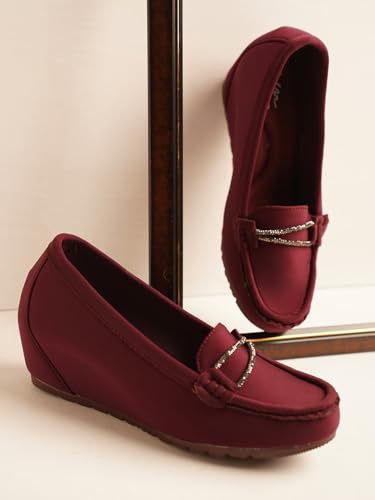 Image of JM LOOKS Women's Chain Loafers | Stylish & Comfortable Slip-On Flats for Women & Girls