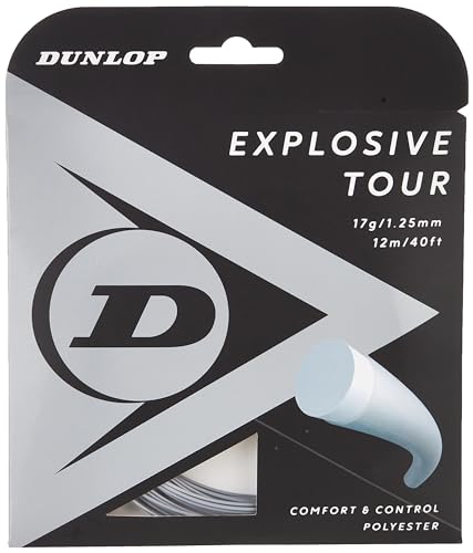 Dunlop Unisex-Adult Explosive Tour Tennis Racket String, Silver, One Size