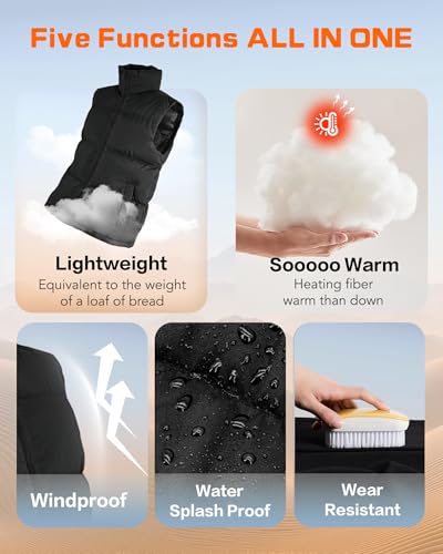 Mens Puffer Vest Winter Warm Puffy Vest Jacket for Men Stand Collar Sleeveless Coat with Pockets Casual Outwear3