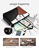 LOVEVOOK Laptop Bag for Women,15.6 Inch Work Teacher Bags Leather Tote Bag Briefcase Waterproof Computer Bag for Women，Black-White-Brown #5