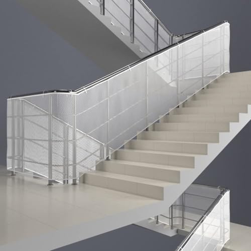 Treppen Schutznetz Kinder, Geländer Sicherheitsnetz, Treppenschutznetz für Kinder, Safety Net, Treppe Geländer Zaun Mesh, Sicherheitsnetz für Balkon, Baby Balkonnetz (2m x 78cm)