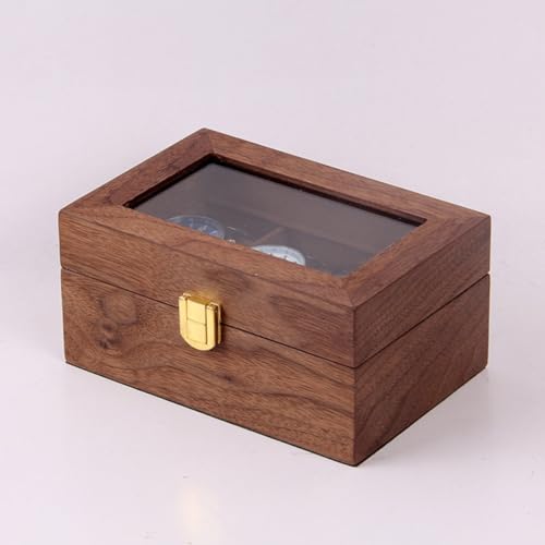 Boîte de rangement montre anti-chute en bois solide marron
