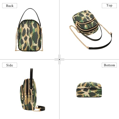 Quilted Crossbody Bags for Women,Seamless Leopard Skin Women's Crossbody Handbags Small Travel Purses Phone Bag4