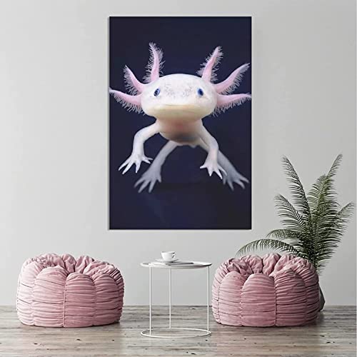 Axolotl Reptiles Marines Benthos Poster Canvas Wall Art Home Living Room Bedroom Decor Mural (Unframed,08×12Inch) #TOP1