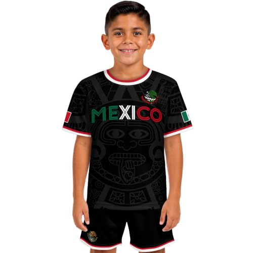 Mexico Jersey Kids for Boys & Girls Mexico Youth Soccer Jersey Set 9 (M)